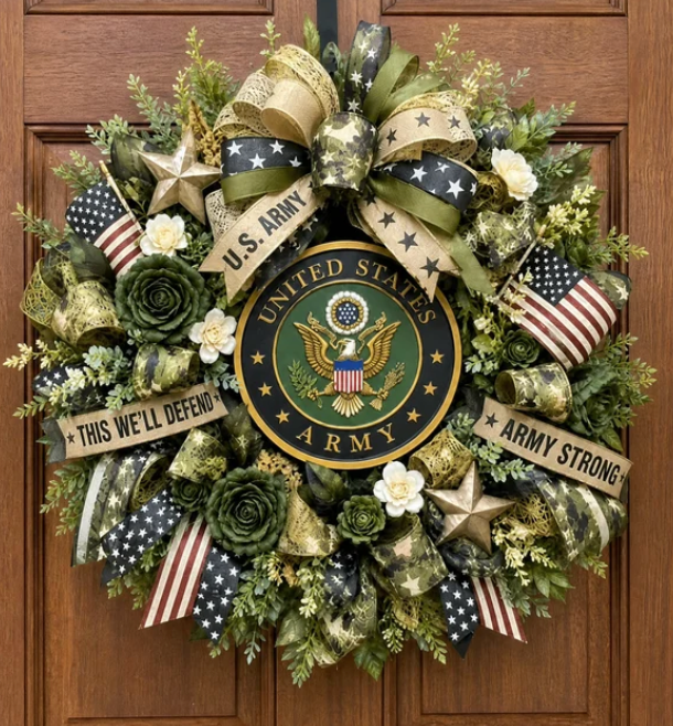 Handmade U.S. Army Door Wreath