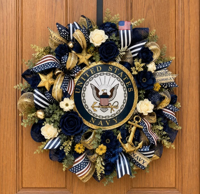 Handmade U.S. Navy Door Wreath