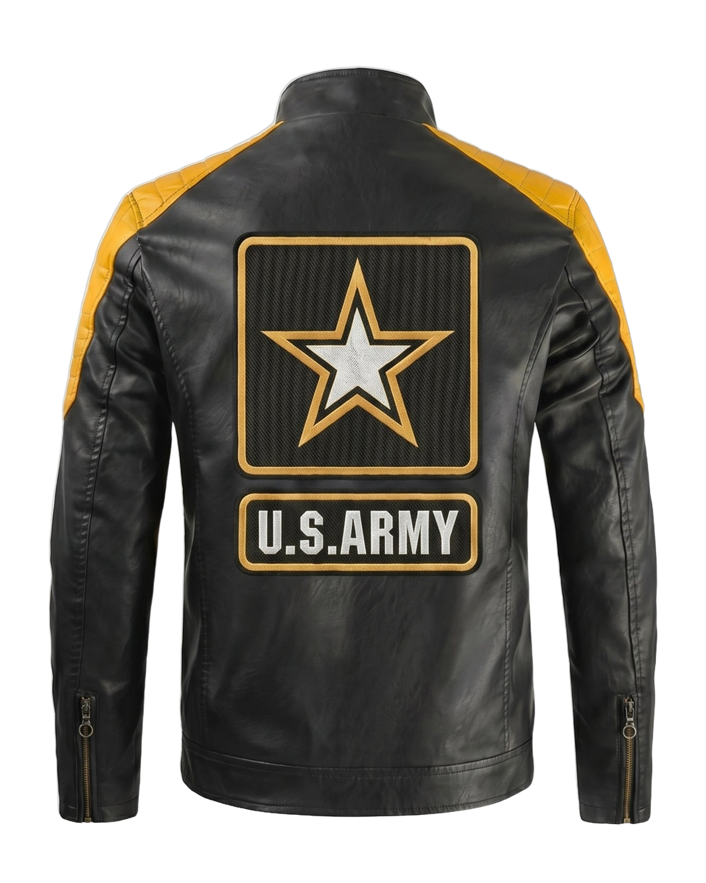 Army handmade leather jacket - back emblem