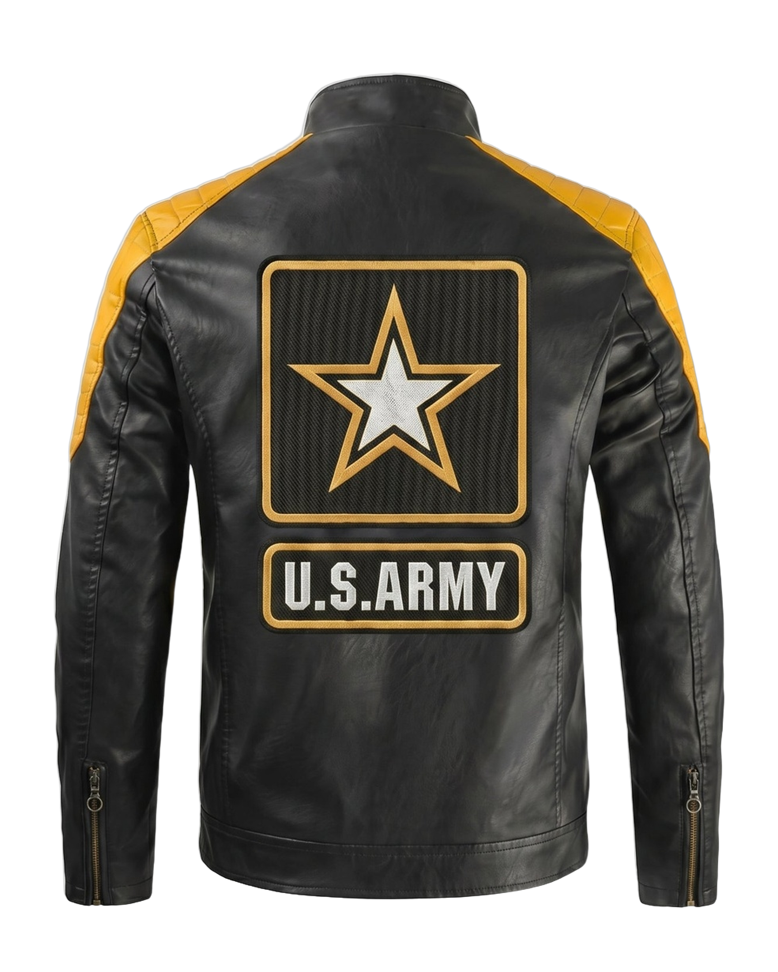 Army handmade leather jacket - back emblem