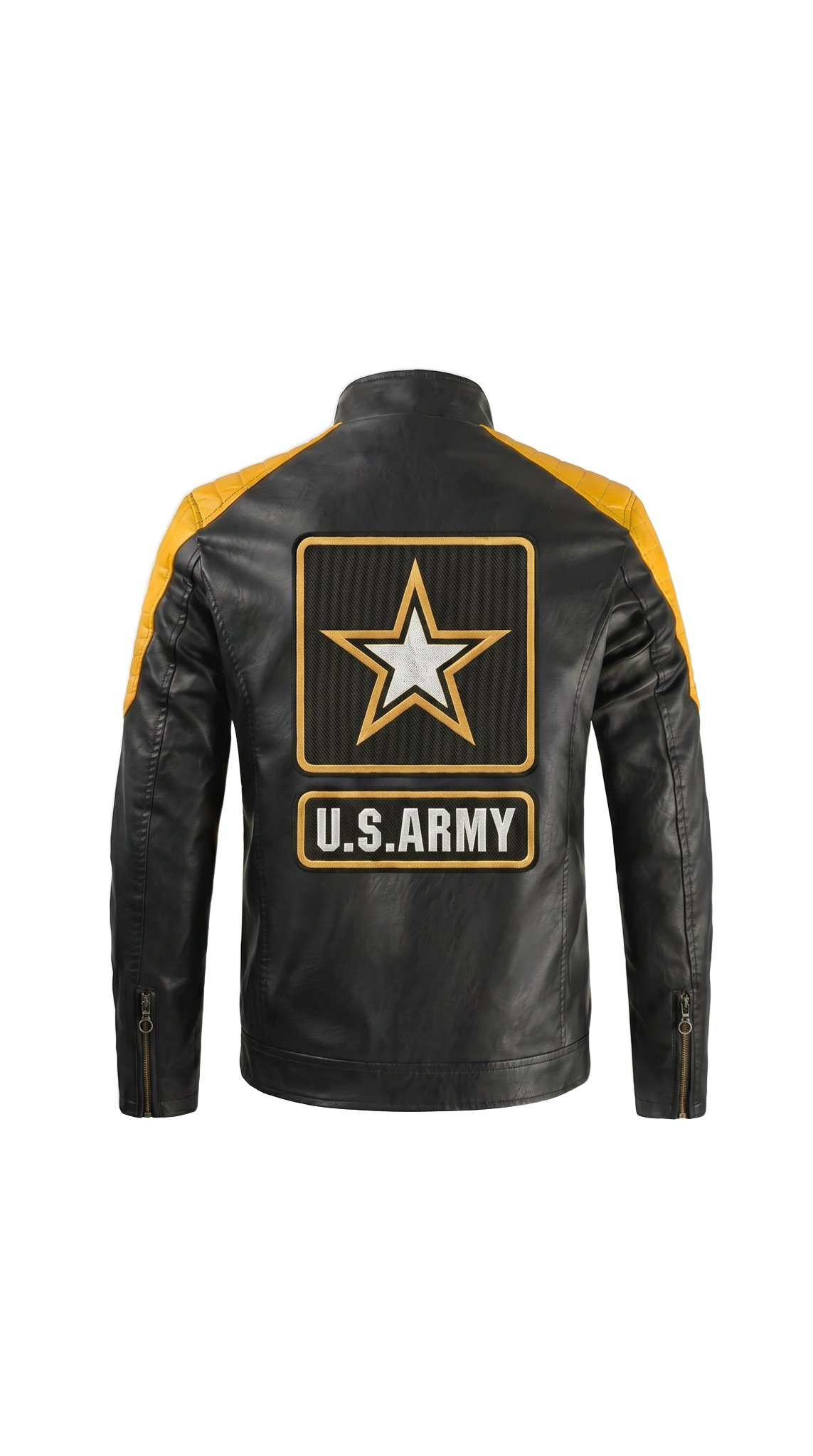 Army handmade leather jacket - back emblem