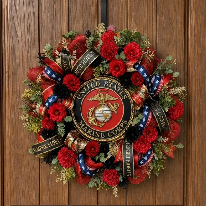 Handmade U.S. Marine Corps Door Wreath