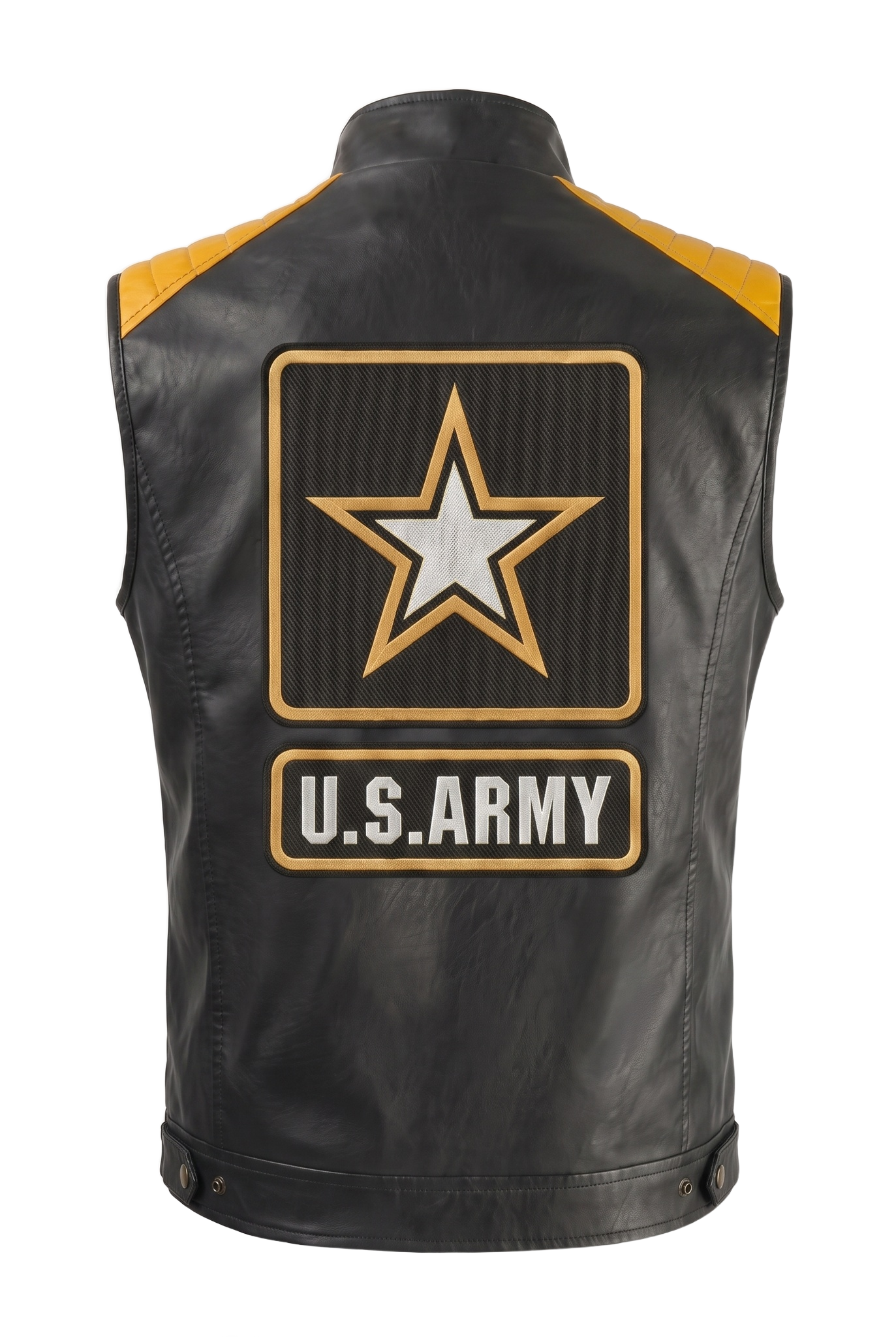 Army handmade leather vest - back emblem (transparent)
