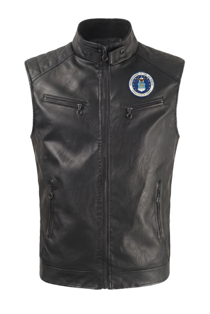 Air Force handmade leather vest - front (transparent)