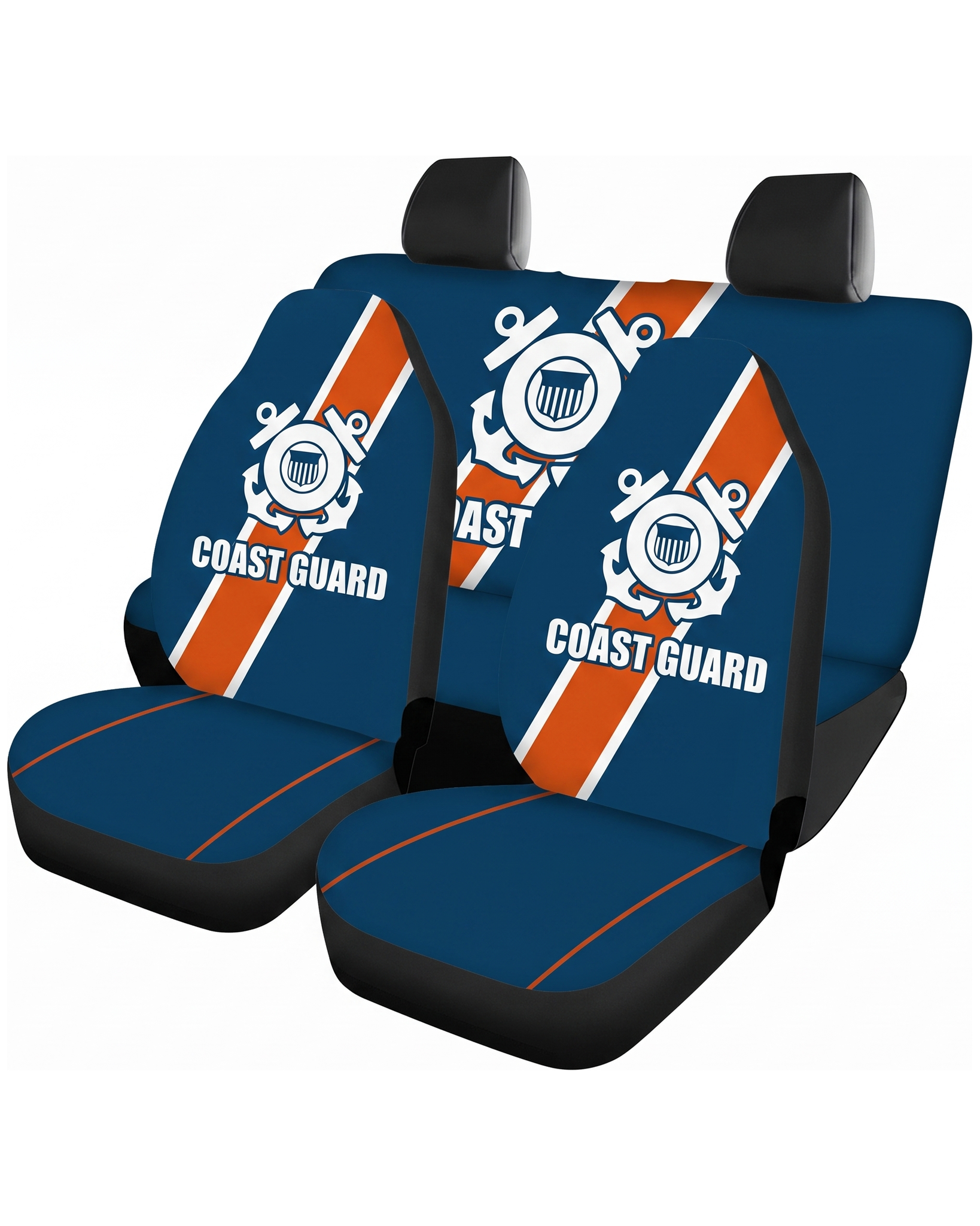 U.S. Coast Guard military car seat cover set - 4 piece